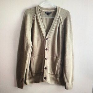 Men's Beige Cardigan Sweater